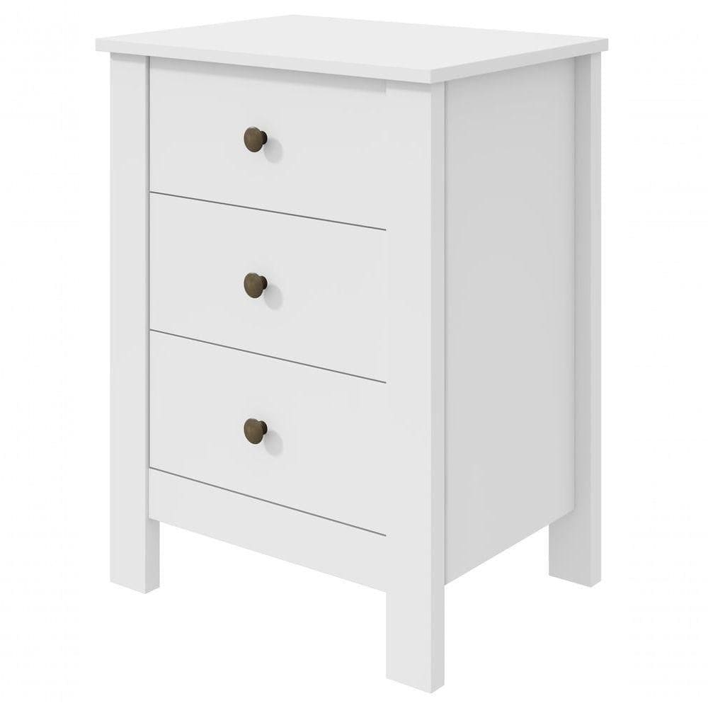 Mesa De Cabeceira 3 Gavetas Maggiore Branco