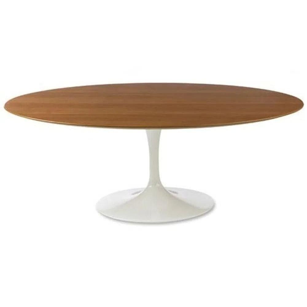 Mesa De Jantar Saarinen Oval 137X90 Cm Freijó Branco