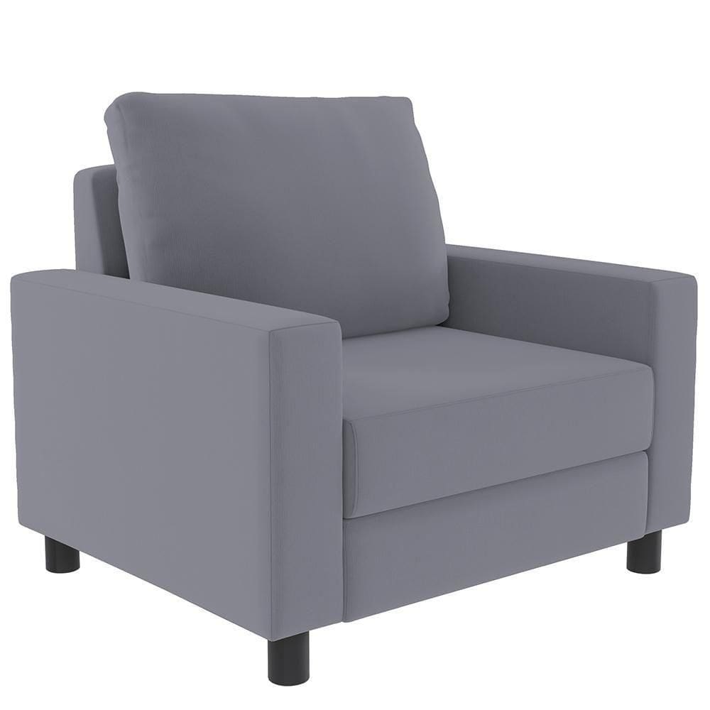 Poltrona Malta Suede Cinza