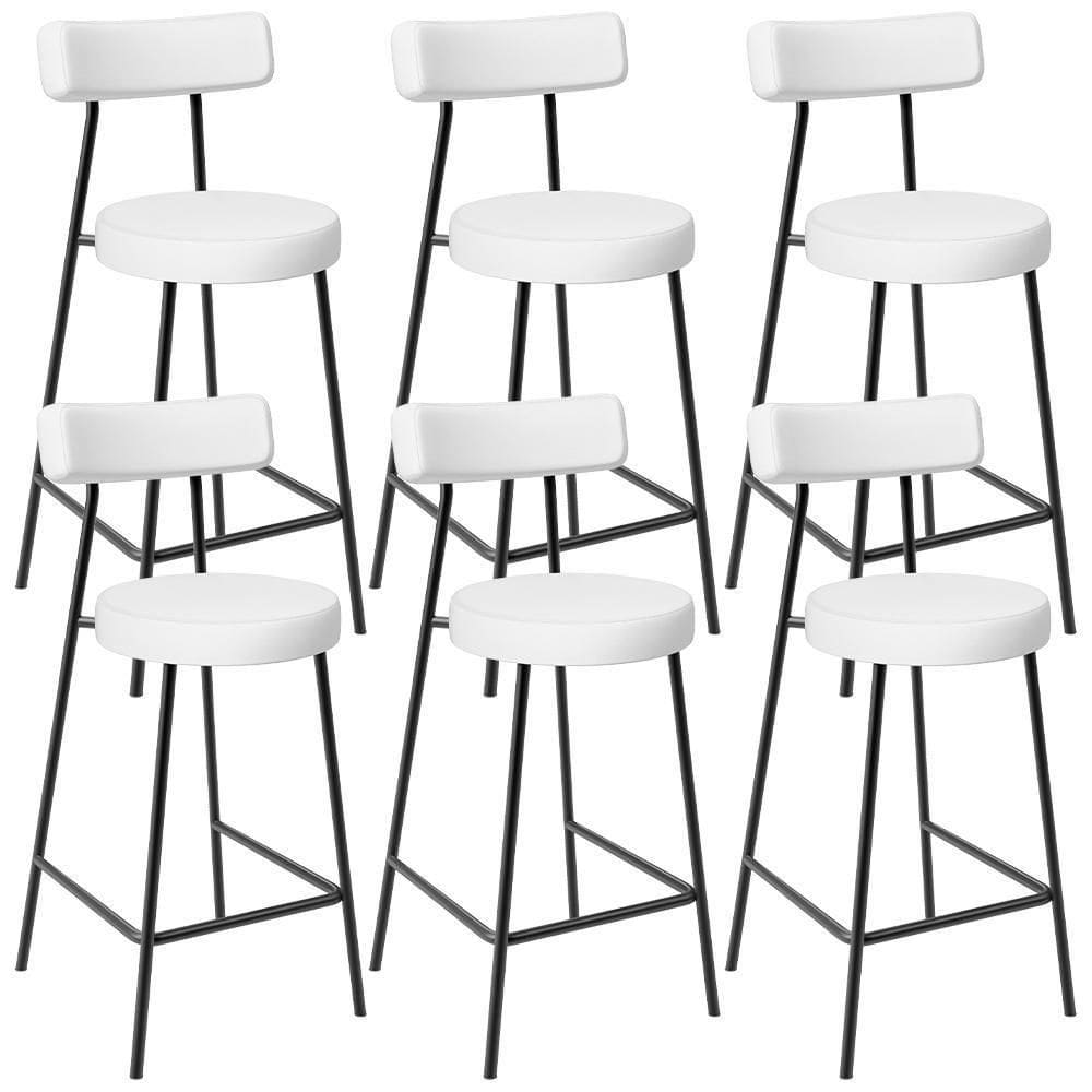Kit 06 Banquetas Baixas Para Cozinha Sala De Jantar Bar Bancada Milão L02 Facto Branco-LyamDecor