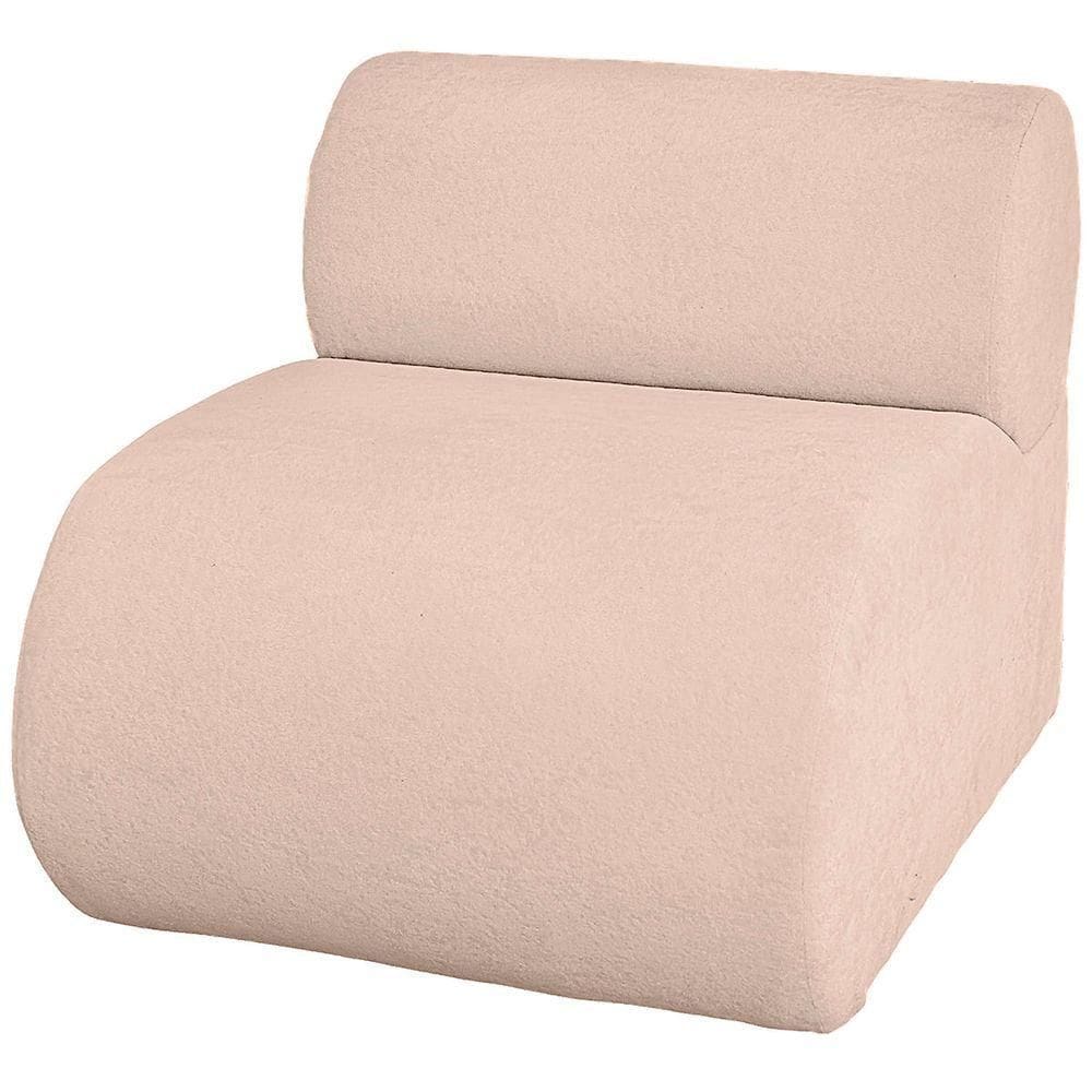 Poltrona Orgânica Luxo Virginia Sala Recepção Tecido Boucle Cor Creme