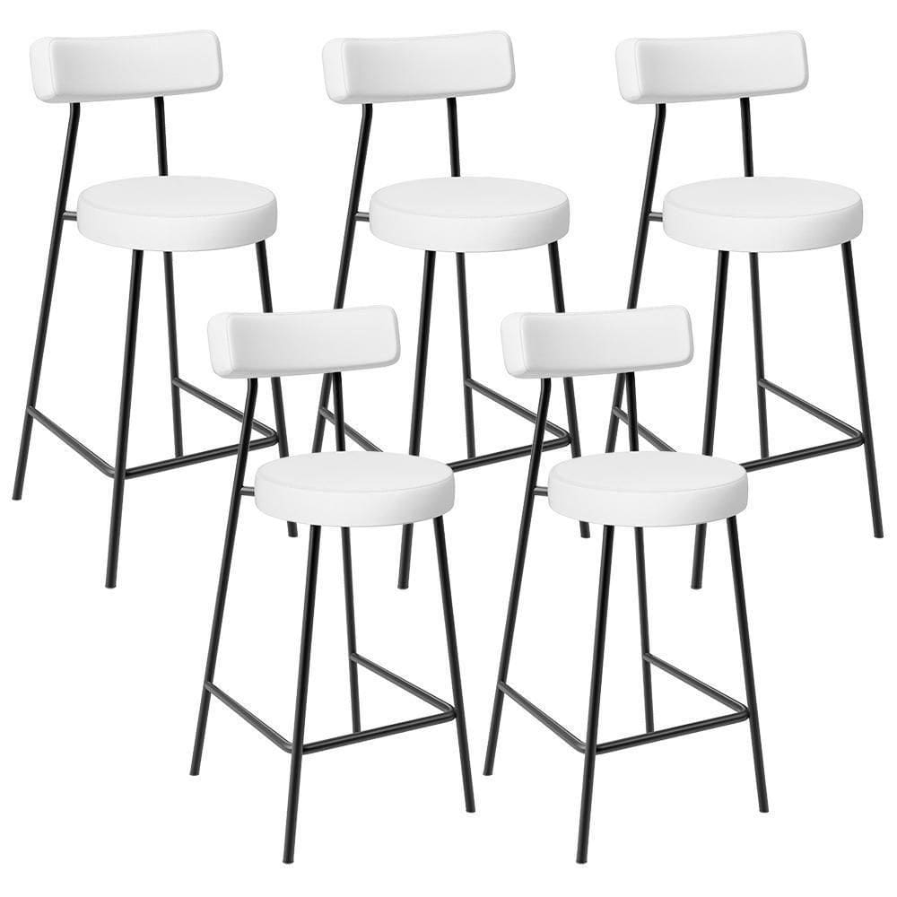 Kit 05 Banquetas Baixas Para Cozinha Sala De Jantar Bar Bancada Milão L02 Facto Branco-LyamDecor