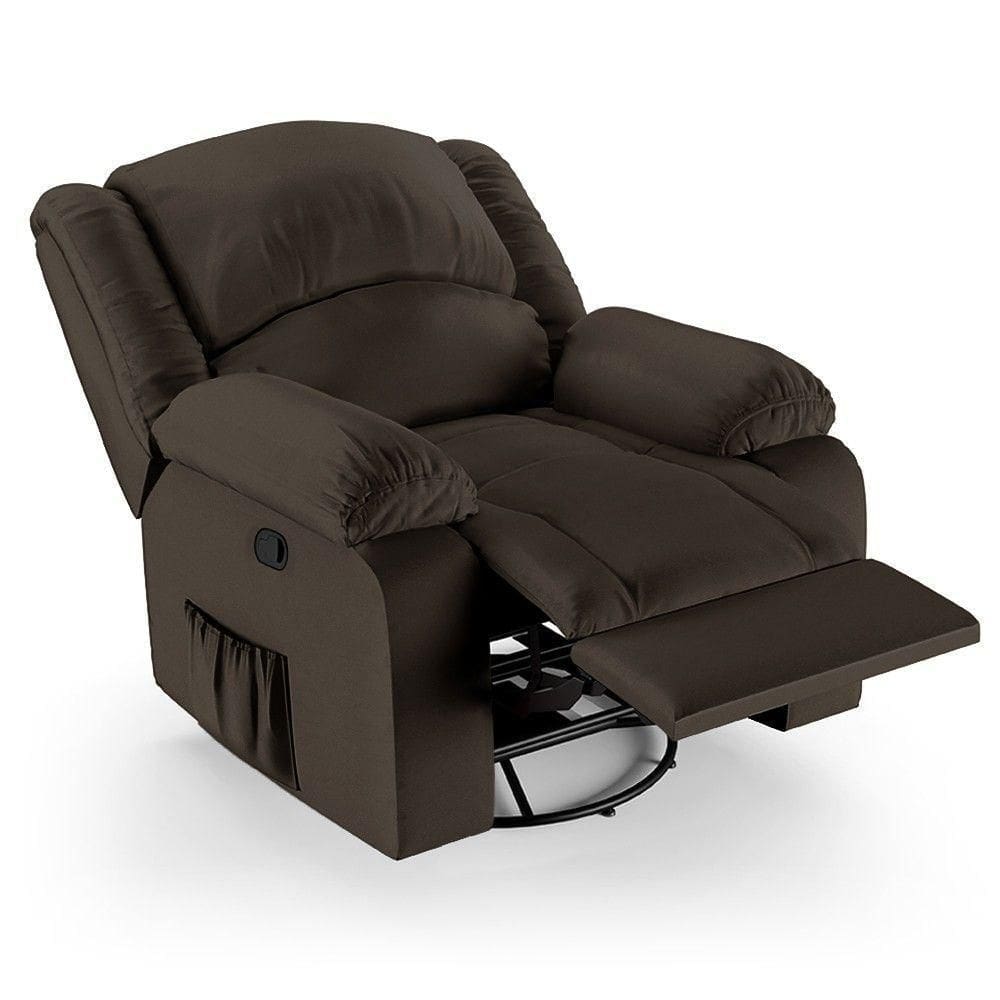 Poltrona Do Papai Reclinável Pietra Glider Giratória Usb Fh9 Pu Marrom - Mpozenato