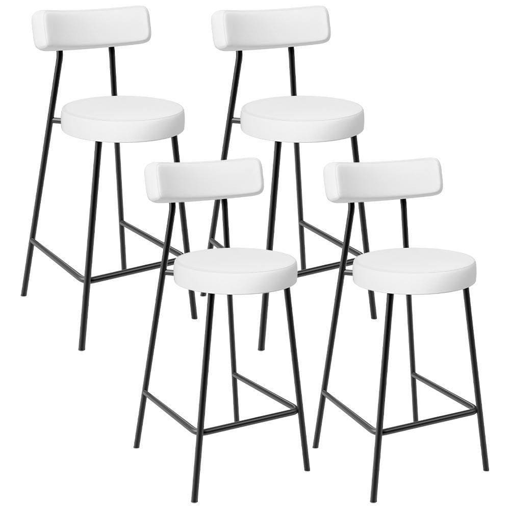 Kit 04 Banquetas Baixas Para Cozinha Sala De Jantar Bar Bancada Milão L02 Facto Branco-LyamDecor