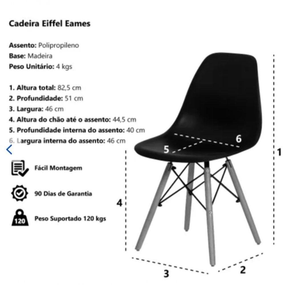 Cadeira Fixa Concha Eifel Preto