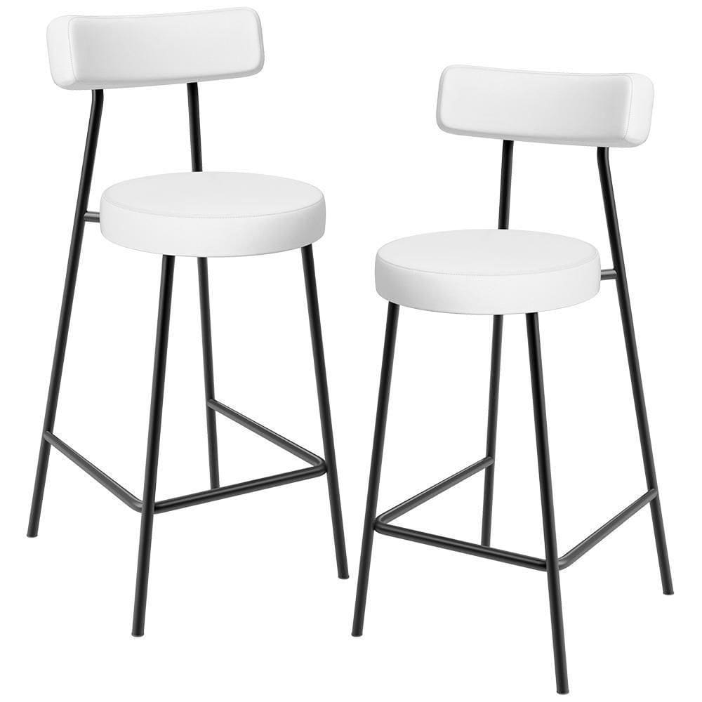 Kit 02 Banquetas Baixas Para Cozinha Sala De Jantar Bar Bancada Milão L02 Facto Branco-LyamDecor