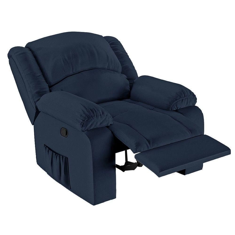 Poltrona Do Papai Reclinável Pietra Zero Wall Fh9 Pu Azul - Mpozenato