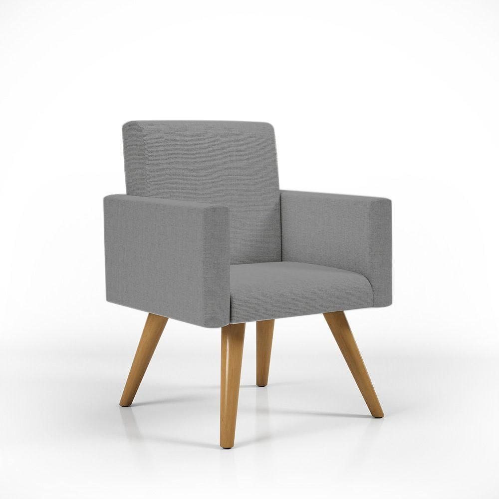 Poltrona Nina - Cadeira Escritório Linho linho Grafite