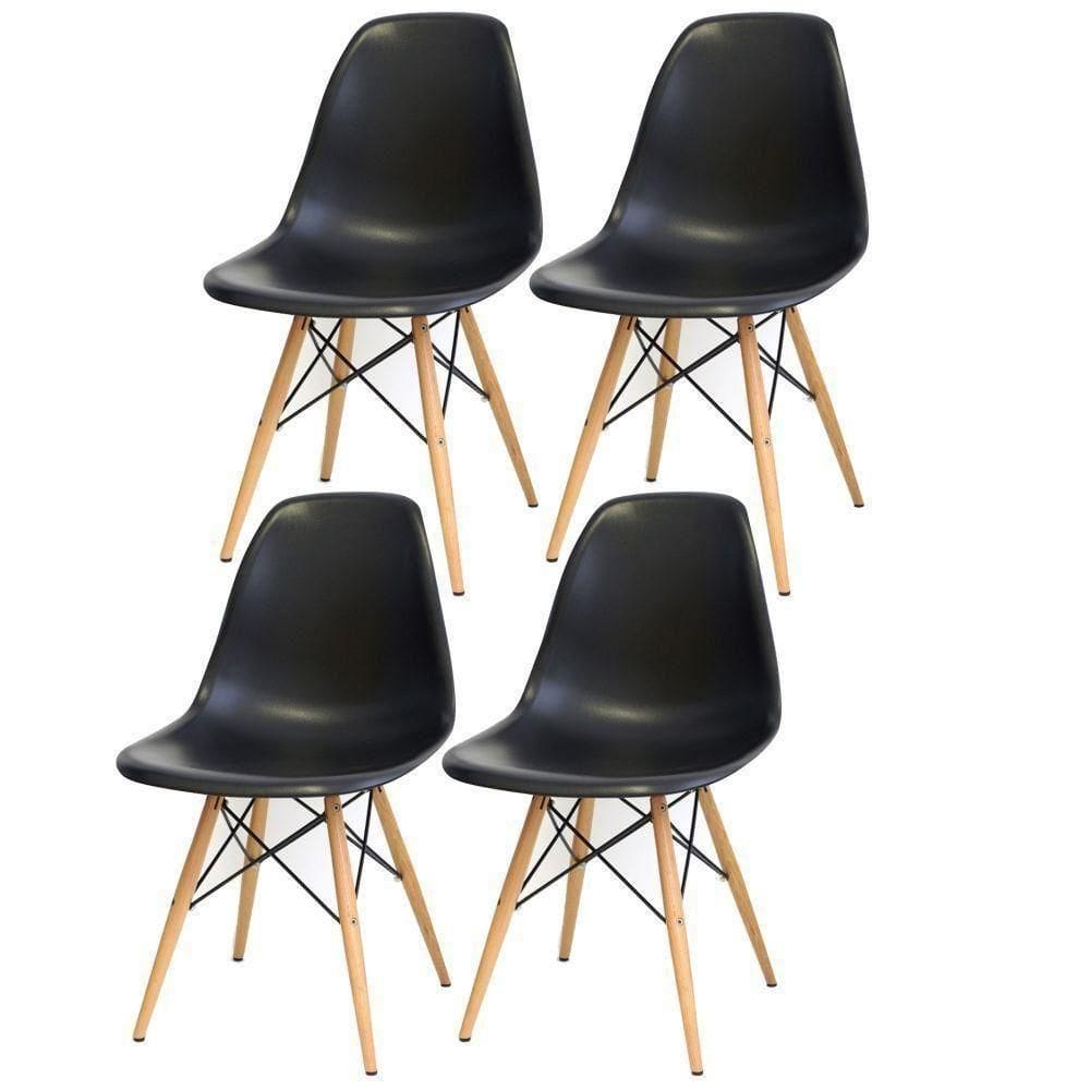 Kit 04 Cadeiras Eiffel Charles Eames F03 Preto