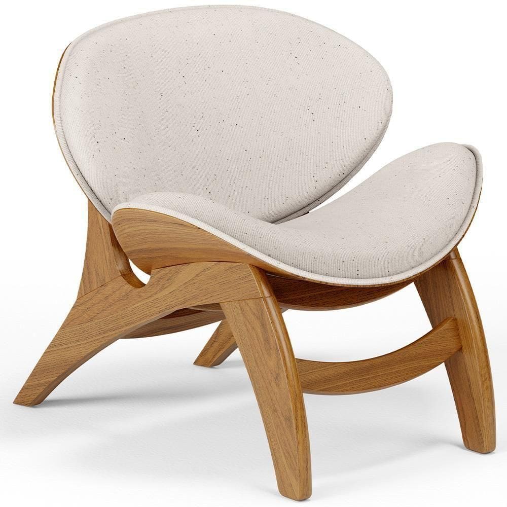 Poltrona Decorativa Orgânica Sala Living Kadosh L02 Linho Cru