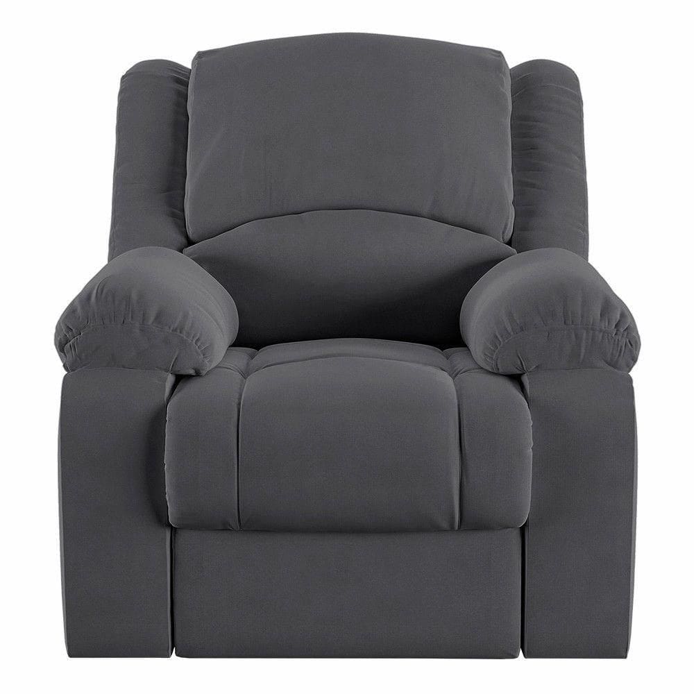 Poltrona Do Papai Reclinável Pietra Zero Wall Fh9 Veludo Cinza - Mpozenato