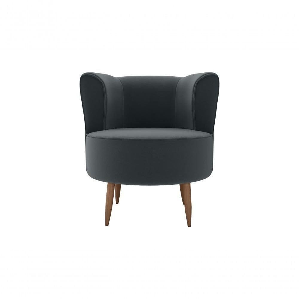 Poltrona Decorativa Savana 1 Lugar Veludo Cinza Matrix