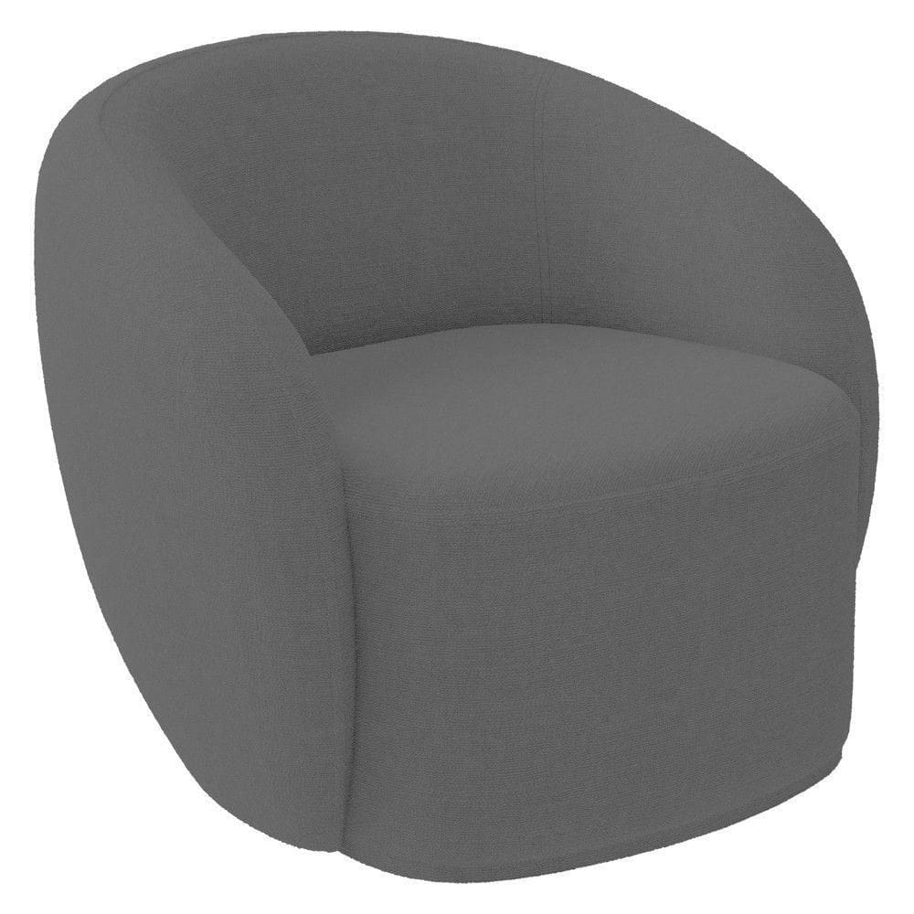 Poltrona Para Sala De Estar Orgânica Kit Com 2 Garbin K04 Bouclê Cinza - Mpozenato