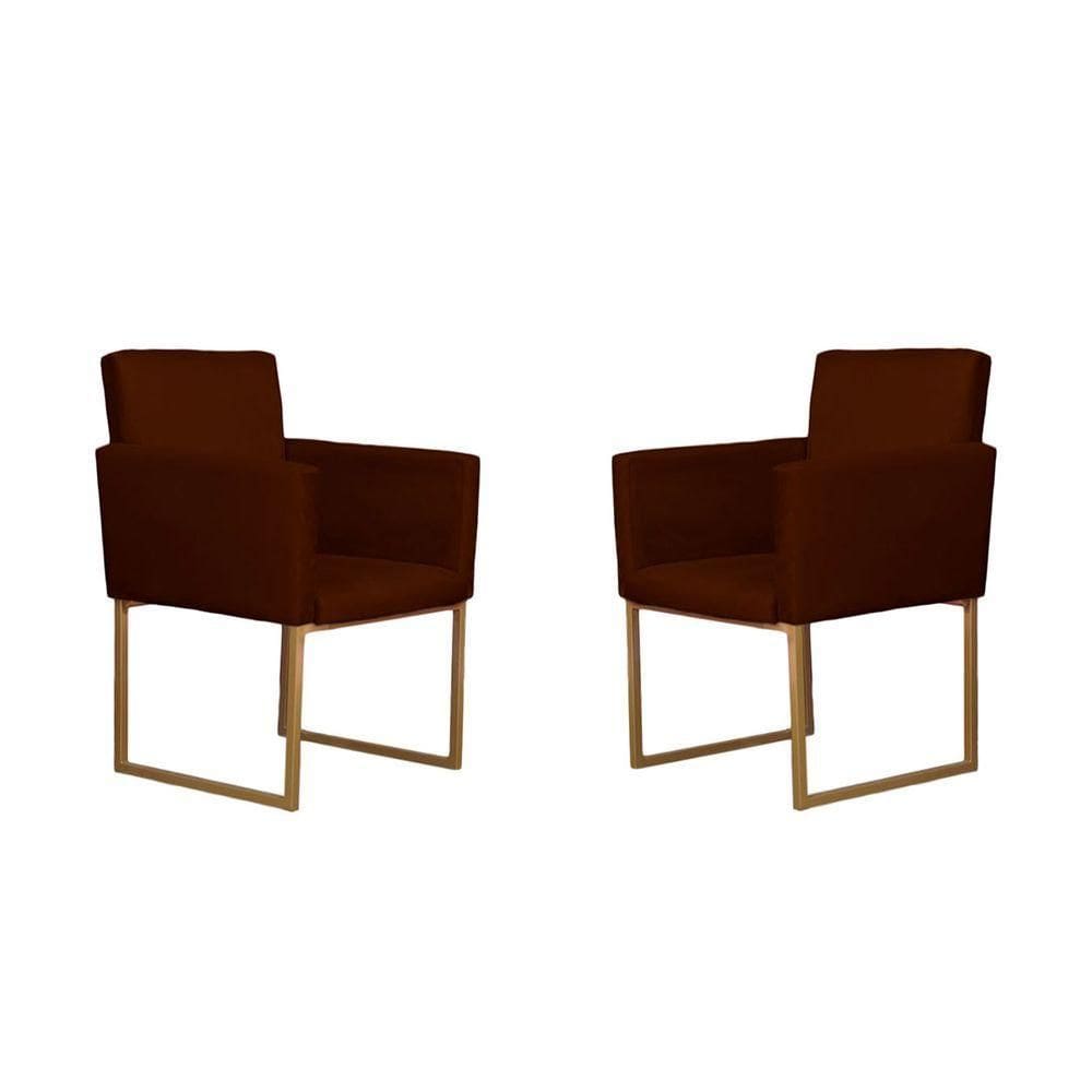 Kit 02 Poltronas Para Recepção E Sala De Estar Klara Suede Vinho