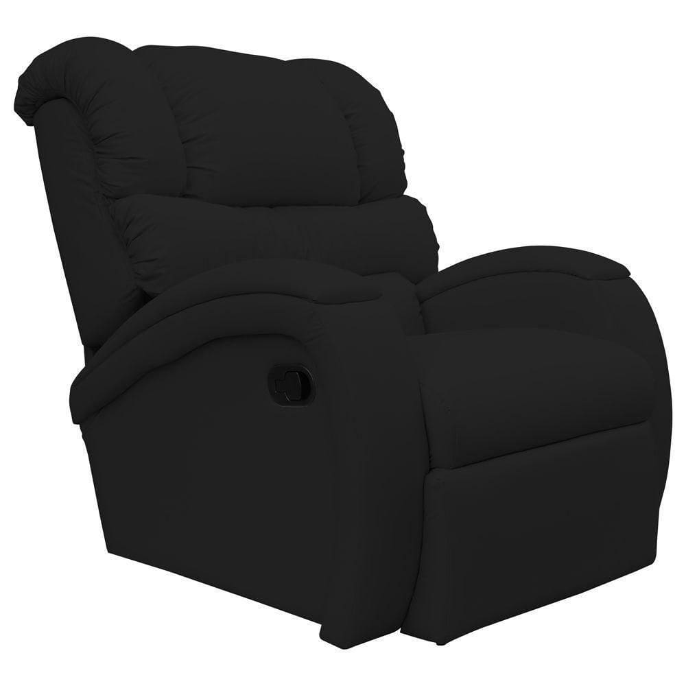Poltrona Do Papai Reclinável Giratória Balanço Zero Wall Biorne F05 Corano Preto - Lyam Decor