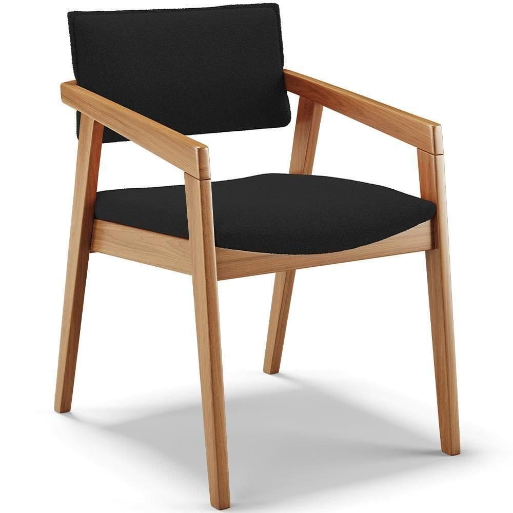 Cadeira Para Sala De Jantar Estar Living Giorgia B04 Bouclê Preto - Lyam Decor