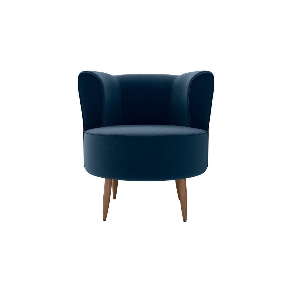 Poltrona Decorativa Savana 1 Lugar Veludo Azul Matrix