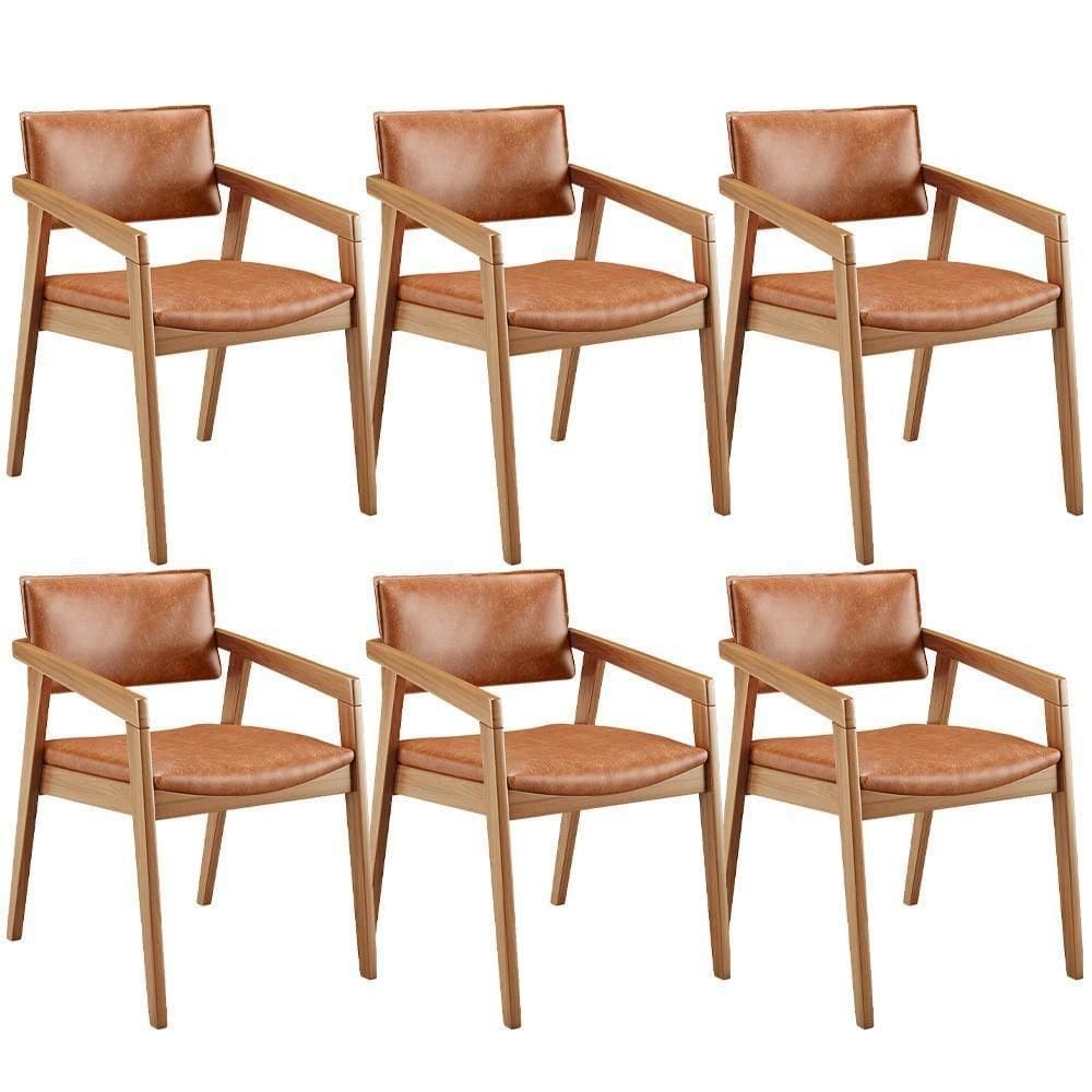 Kit 06 Cadeiras Para Sala De Jantar Estar Living Giorgia B04 Couríssimo Camel