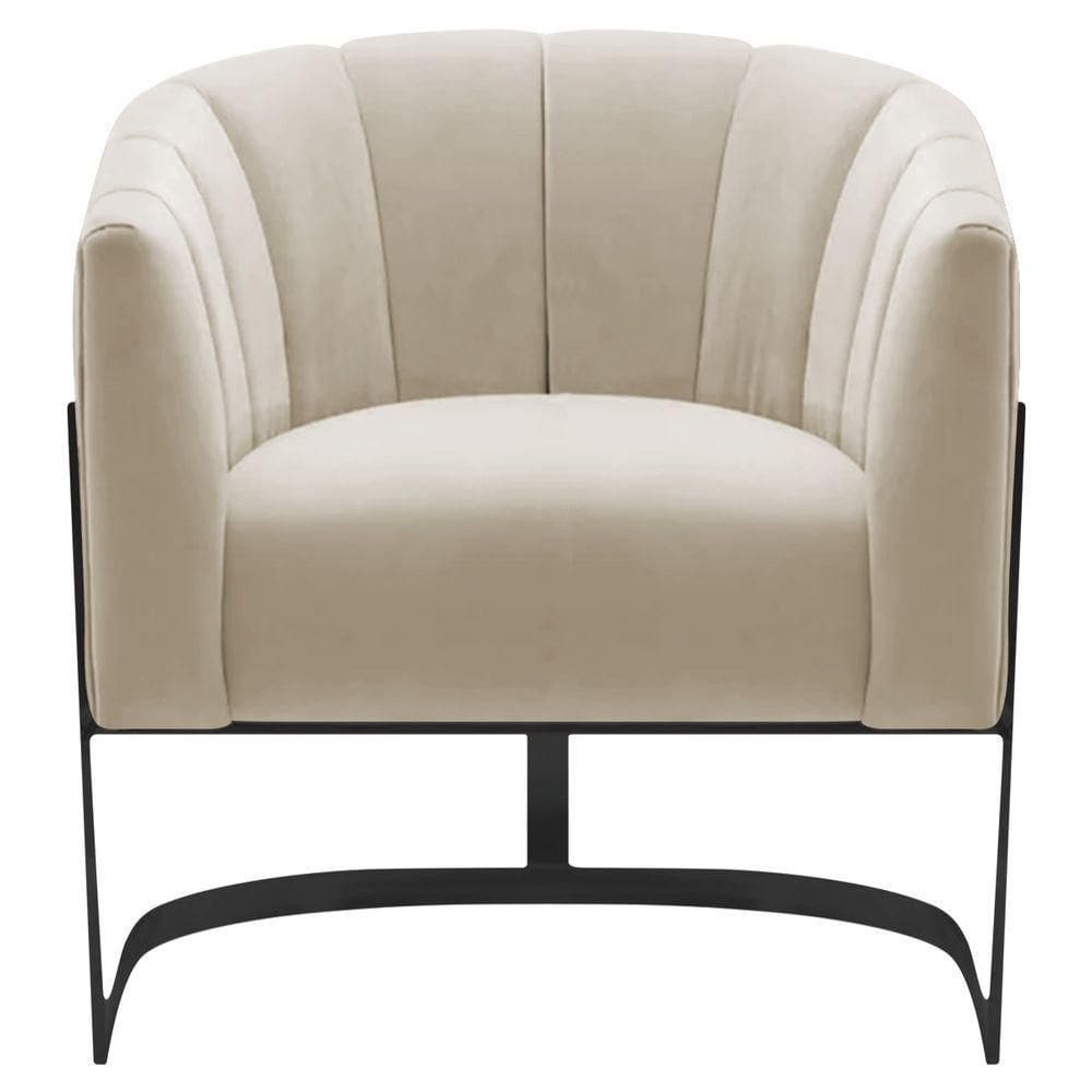 Poltrona Decorativa Sala De Estar Recepção Mavie Base De Ferro Preto Suede Cor Azul Tiffany