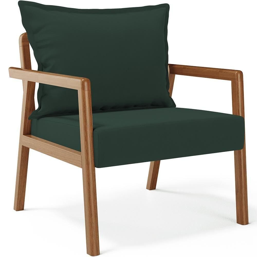 Poltrona Decorativa Para De Estar E Living Alícia B04 Suede Verde Musgo