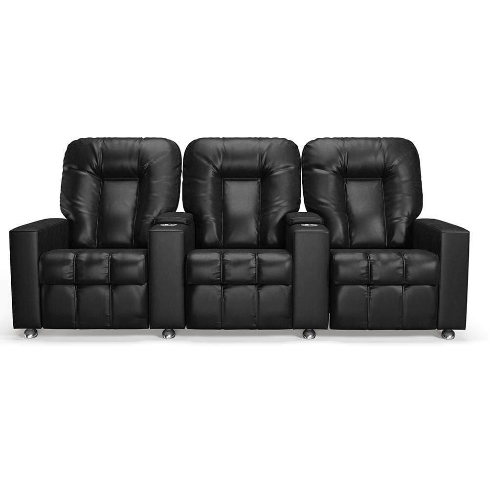 Poltrona Do Papai Reclinável 3 Lugares Sala De Cinema Arsenal Manual Pu Preto