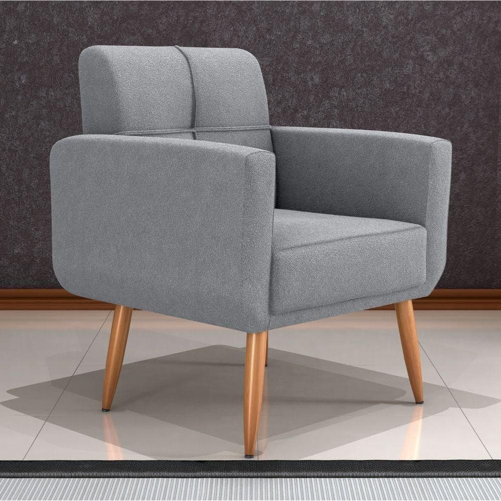 Poltrona Decorativa Itaqui Boucle Cinza