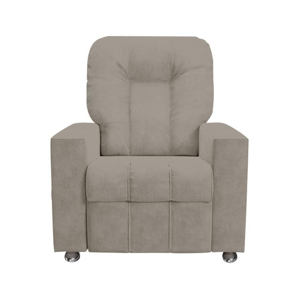 Poltrona Do Papai Reclinável Romeo F05 Veludo Capuccino