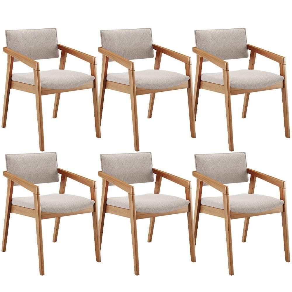 Kit 06 Cadeiras Para Sala De Jantar Estar Living Giorgia B04 Bouclê Creme