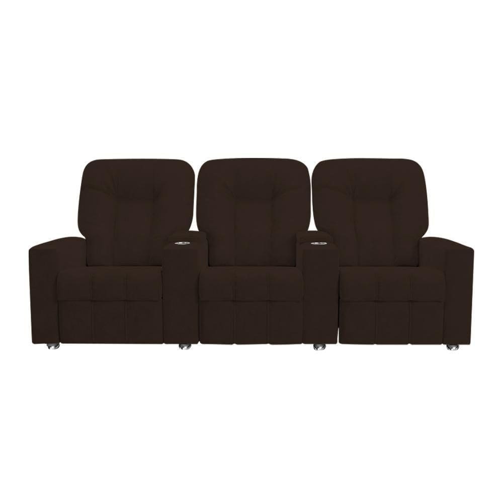 Poltrona Reclinável 3 Lugares Para Sala De Cinema Romeo F05 Veludo Marrom
