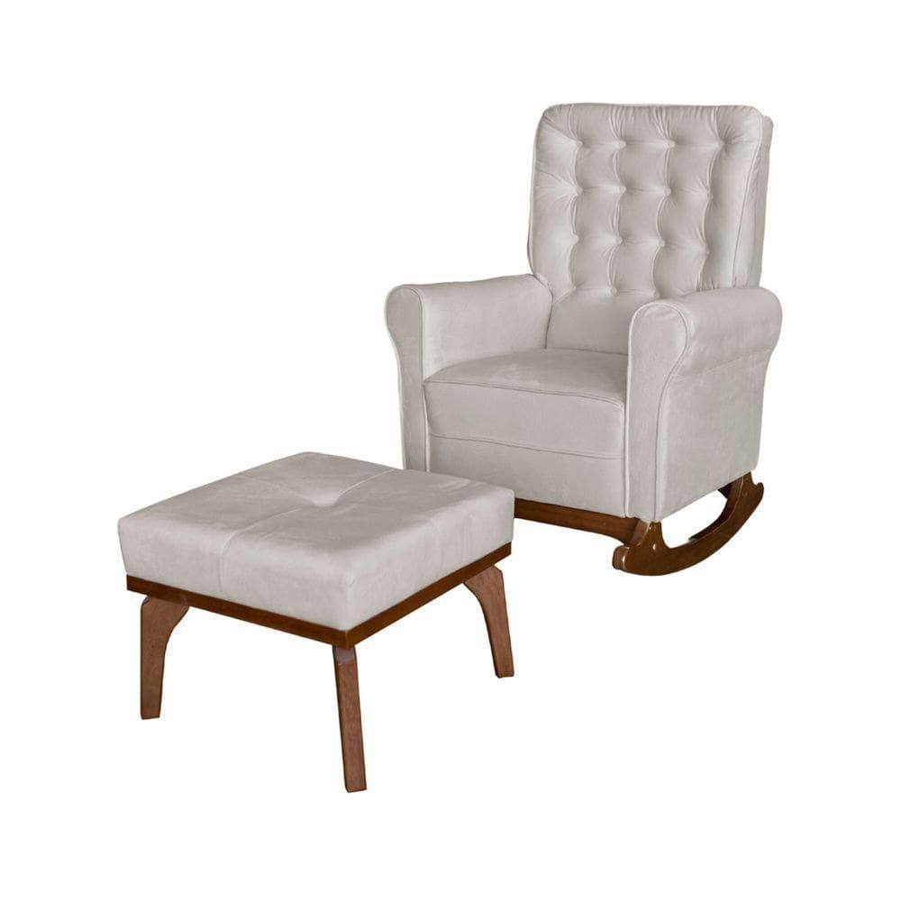 Cadeira Poltrona De Amamentação E Balanço Páris C- Puff Off White