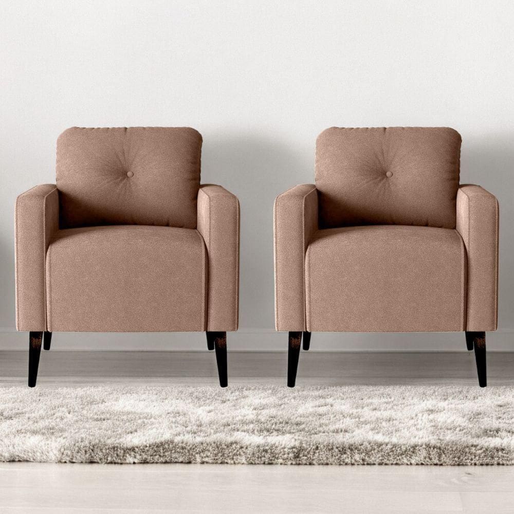 Jogo De Poltronas Decorativas Nina Boucle Marrom