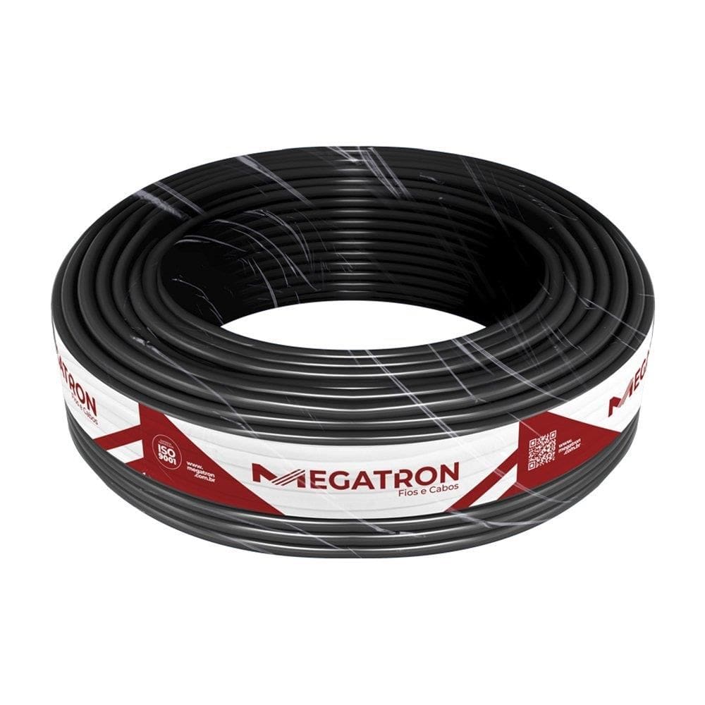 Cabo PP Megatron 3X2,5MMx100M Rolo 500V Preto