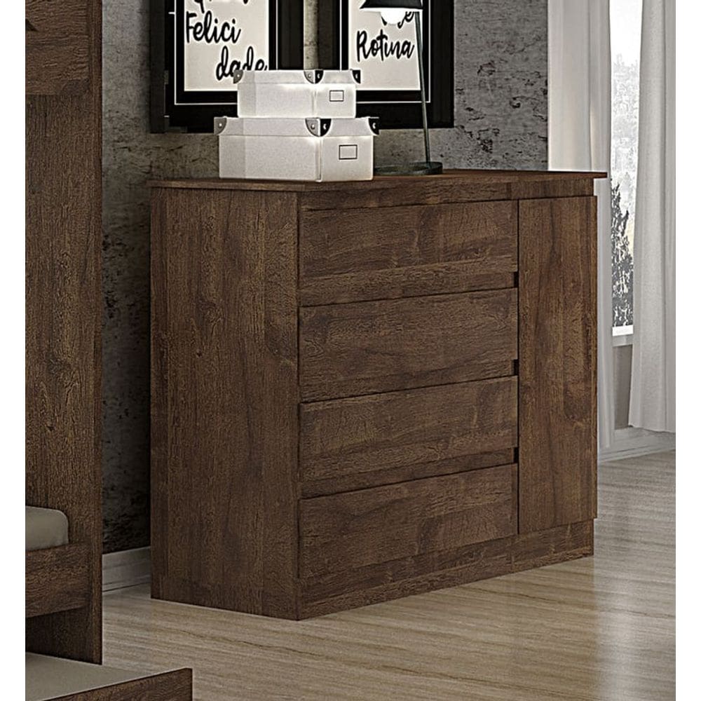 Cômoda para Quarto com Sapateira 4 Gavetas - 045-Canion - Star Móveis