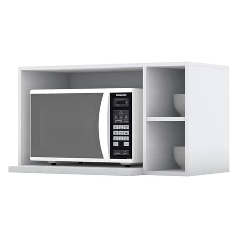 Armario Aereo Para Microondas MDF 80 cm Americana C557 Branco Henn