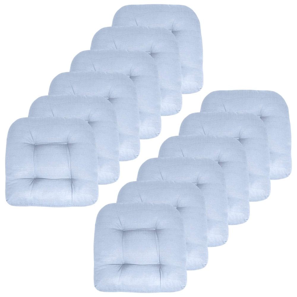 Almofadas de cadeira de pátio Sweet Home Collection azul claro x12