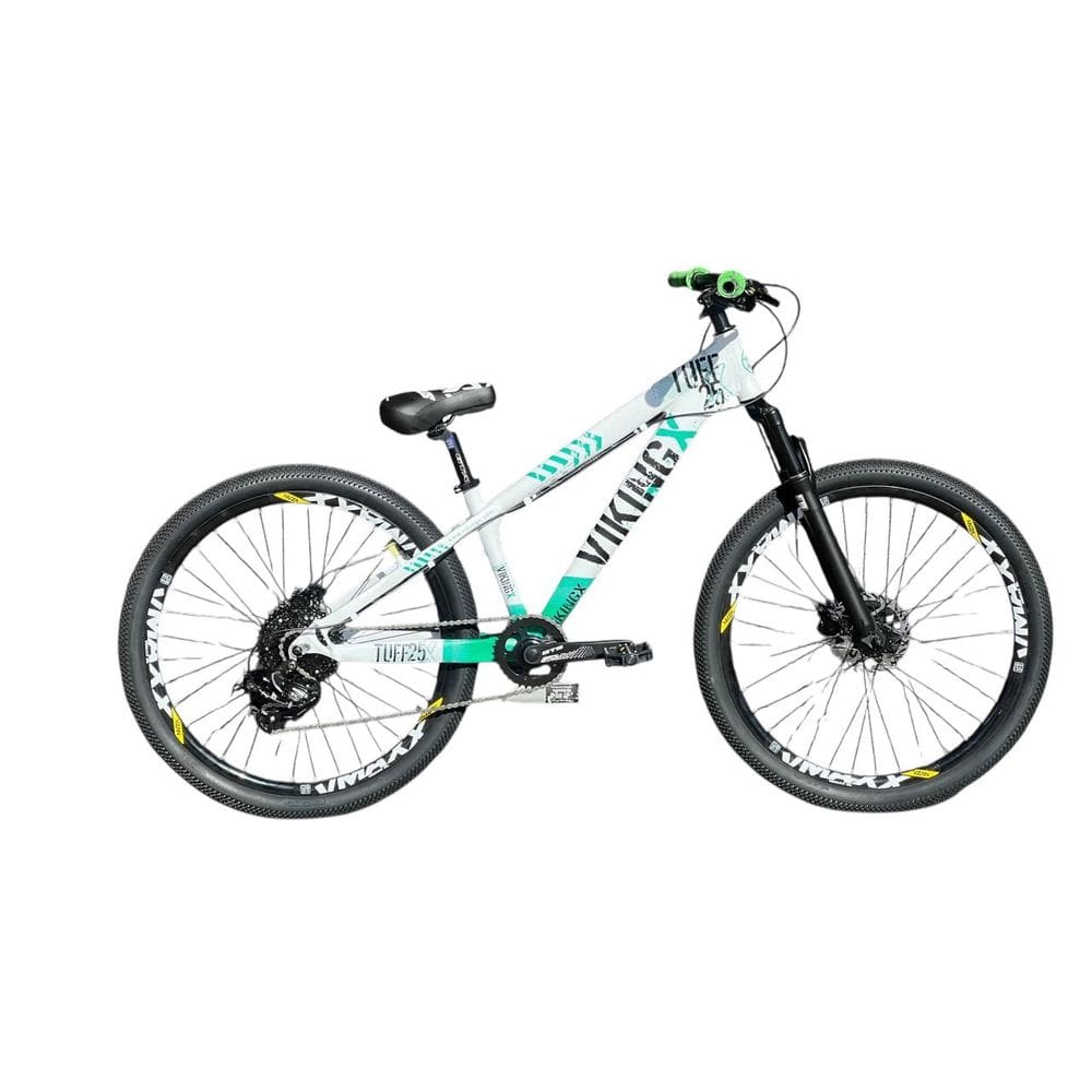 Bicicleta Viking Branco Verde Aro 26 Câmbio Shimano 1x8 cassete Freio Hidraulico