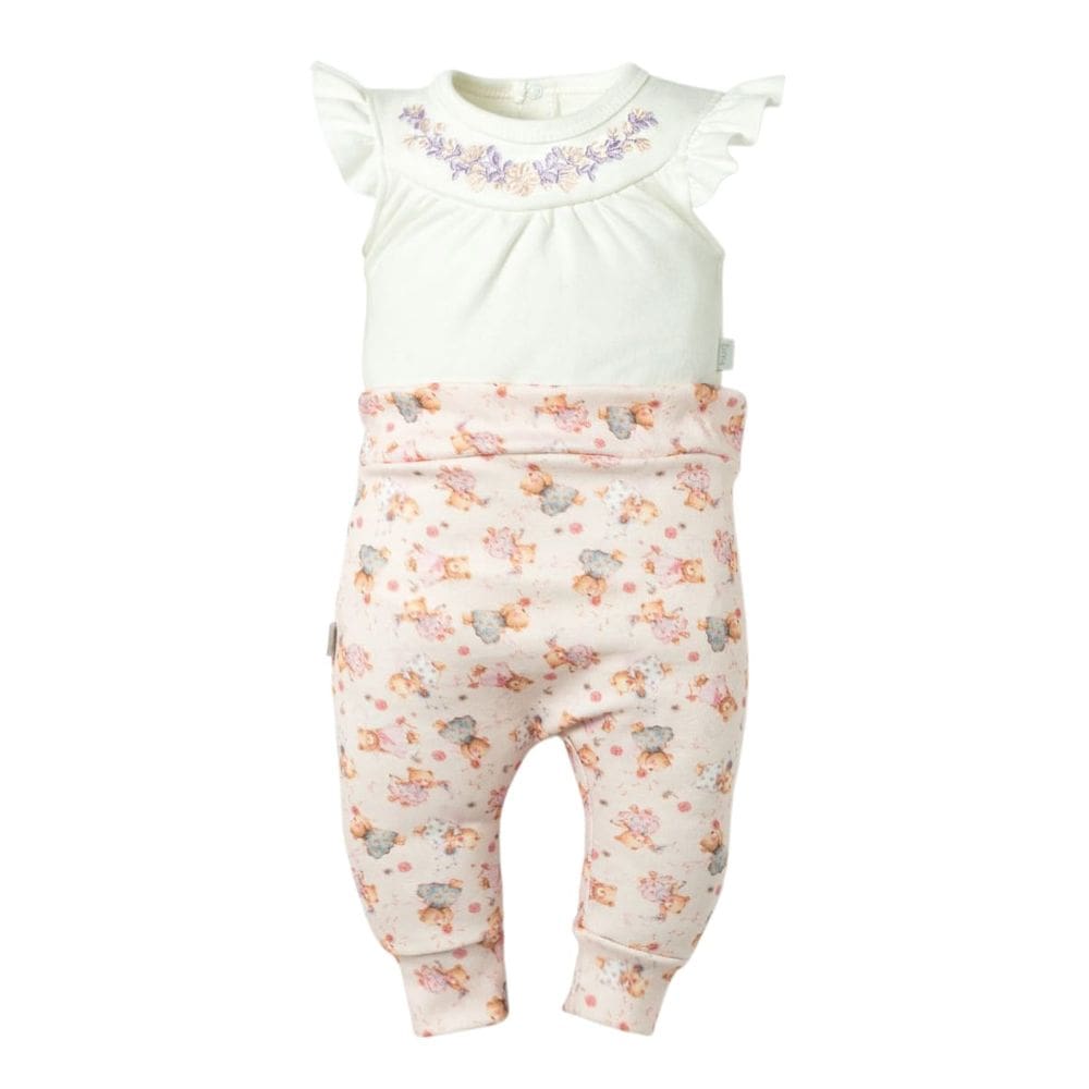 Conjunto Bebê Body Curto + Calça Saruel Aurora Rosa- Hug