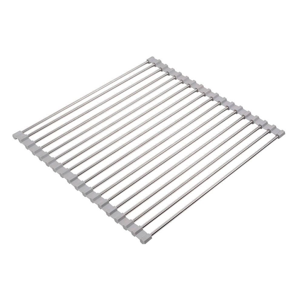 Esteira de Pia Escorredor Dobravel Inox e Borracha 37cm