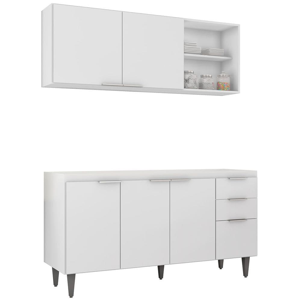 Armário de Cozinha CP01 Para Pia 150cm Pérola Z34 Branco - Mpozenato