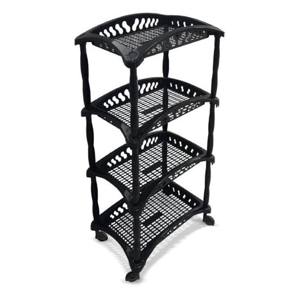 Organizador Vertical Quadruplo Fruteira Preto 4 Andares Perfeito Para Espaços Pequenos E Apertados