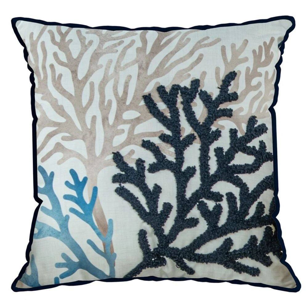 Almofada Náutica 181 Coral Bordada Cordone 50x50cm