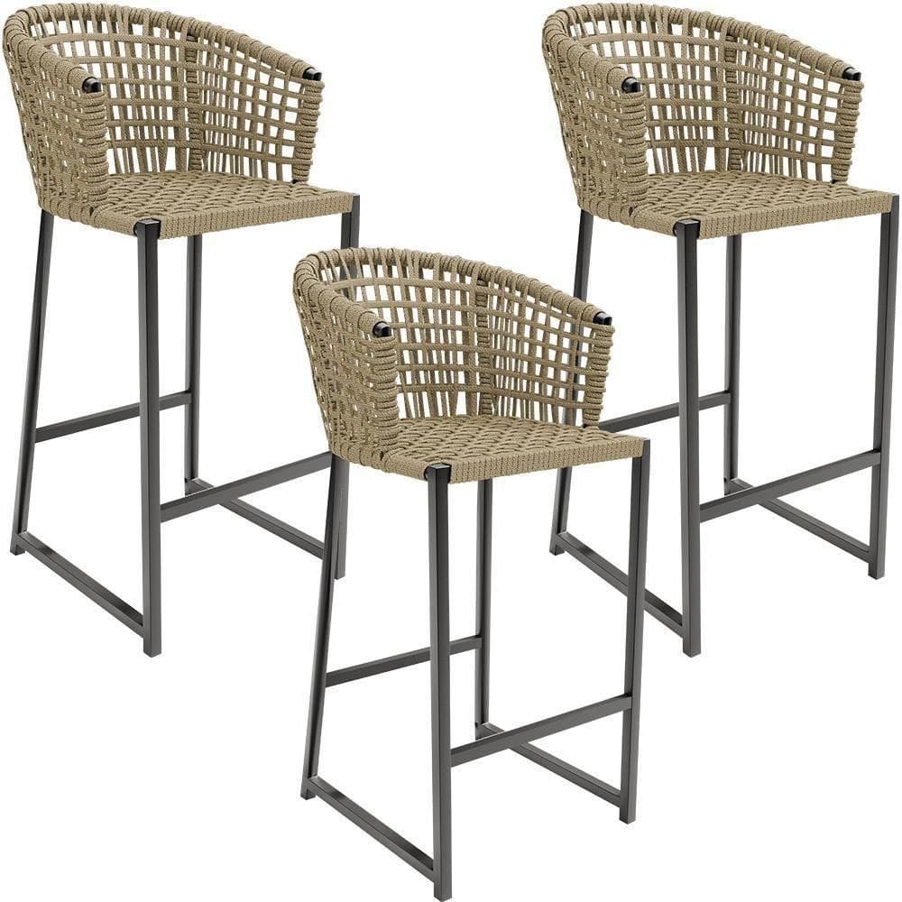 Kit 03 Banqueta Área Gourmet Cozinha Varanda D04 Bege