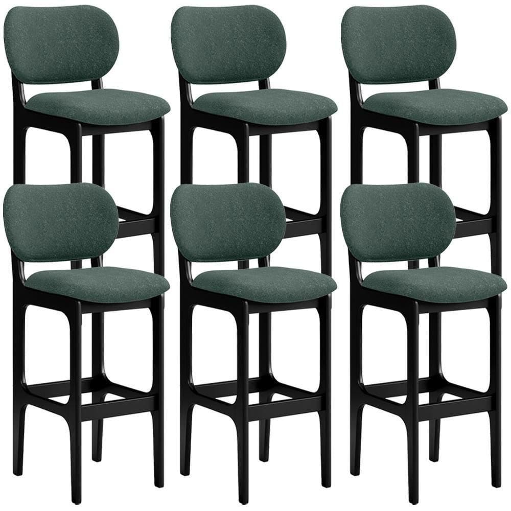 Kit 6 Banquetas Alta Betta Preto Linho Verde Musgo