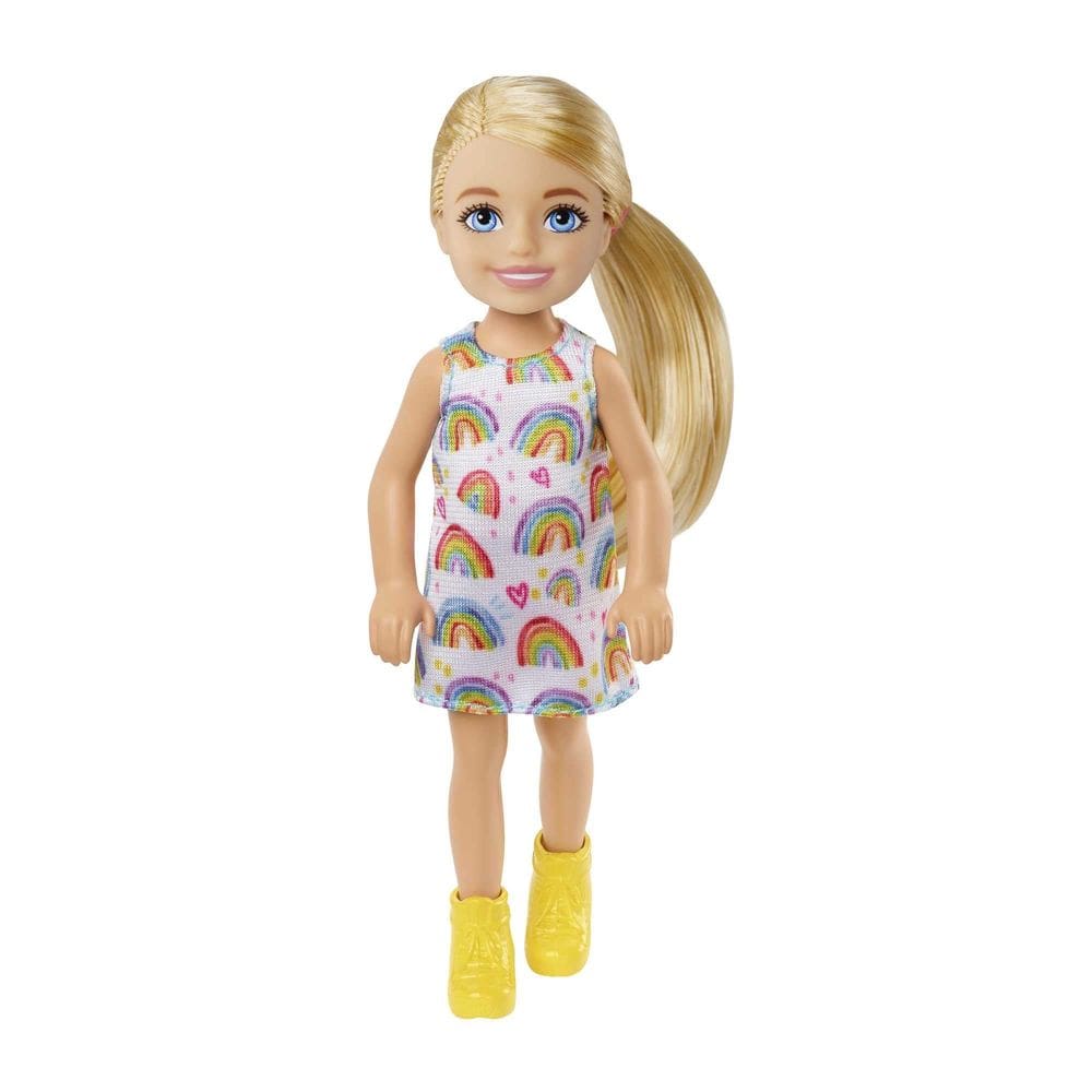 Boneca Barbie Chelsea Blonde com vestido estampado de arco-íris de 3 anos ou mais