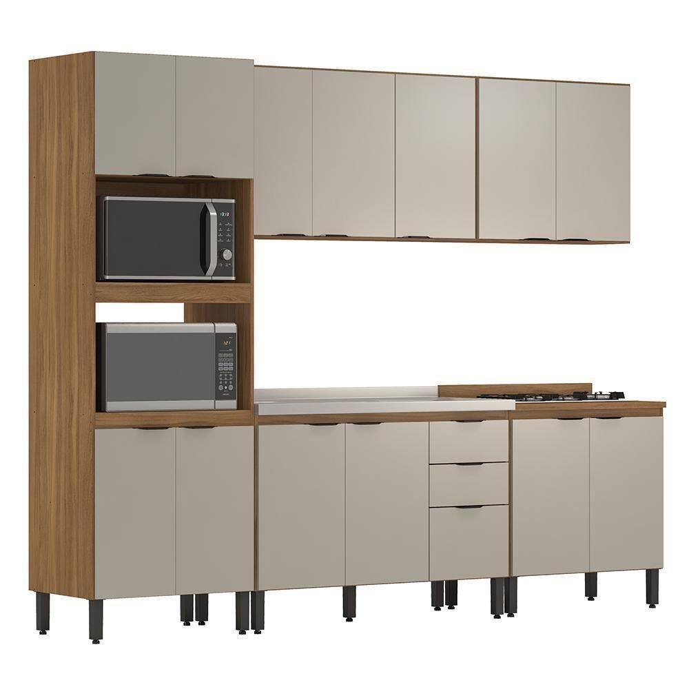 Cozinha Modulada Composição Fhr001 Firenze 5 Peças Amêndola Nude Prime - Demóbile Amêndola Nude Prime