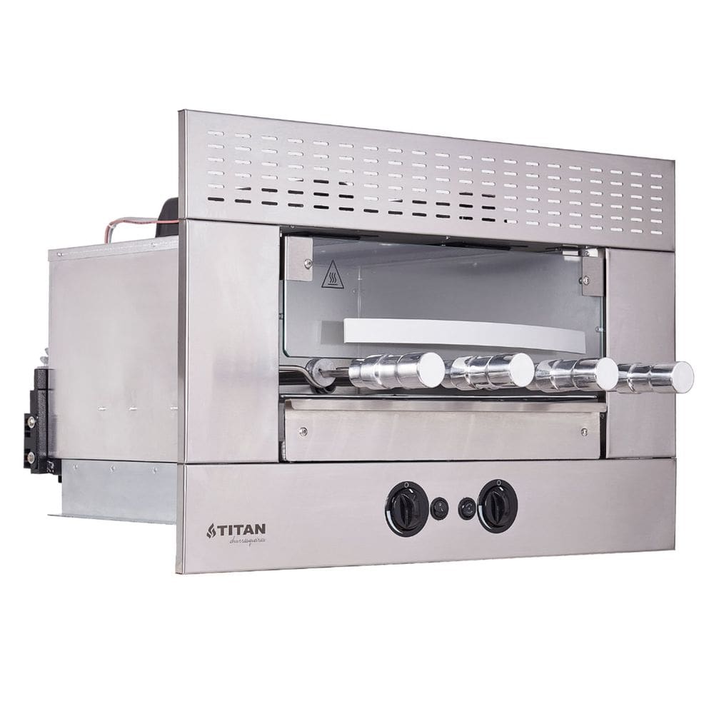 Churrasqueira a Gás de Embutir GLP 4 Espetos 127v Painel Ventilado Age Titan