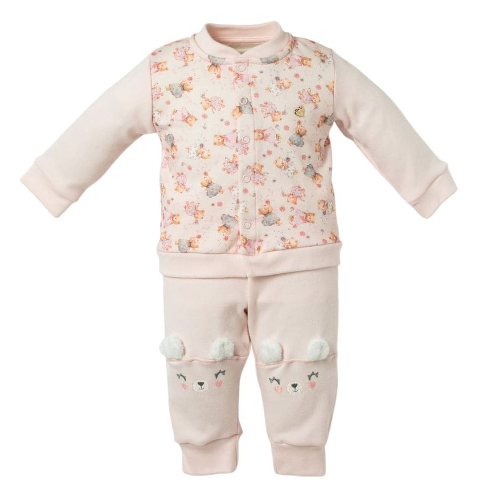 Trijunto Body Bebe Curto, Cardigan e Calça Aurora Rosa- Hug