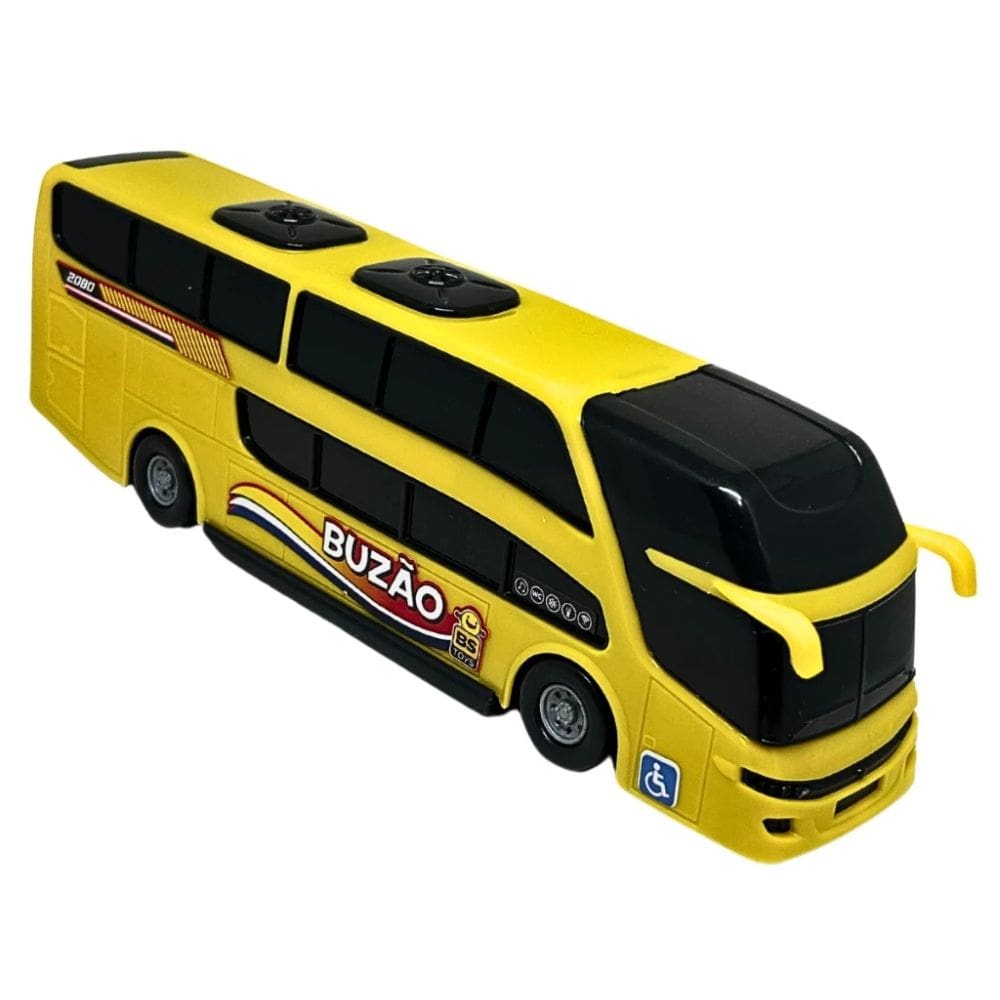 Carrinho Brinquedo Mini Ônibus Buzão Miniatura Realista de 2 Andares 25cm Brinquedo Infantil  BS Toys - PANAMI