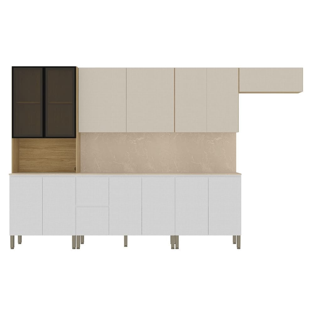 Armário de Cozinha CP06 Com Tampo 120cm Minsk Branco/Soft Z06 - Mpozenato