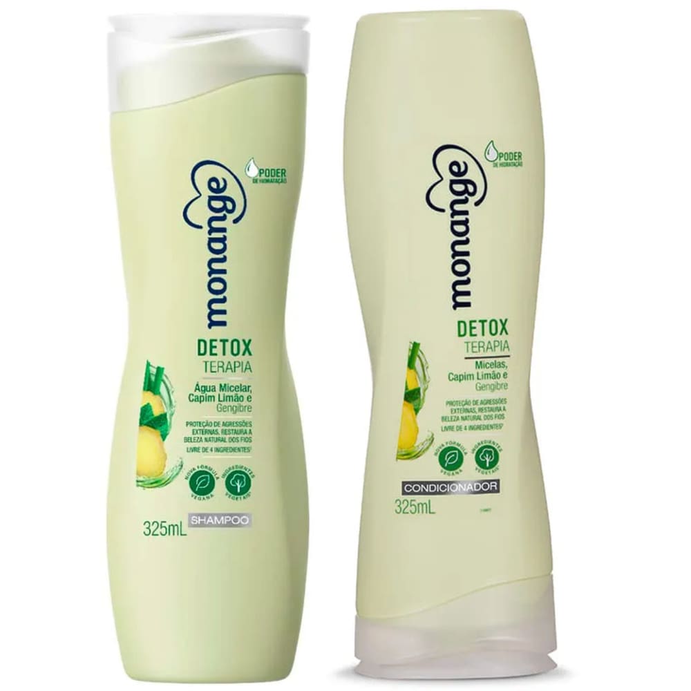 Shampoo e Condicionador Monange Detox Capim Limão e Gengibre